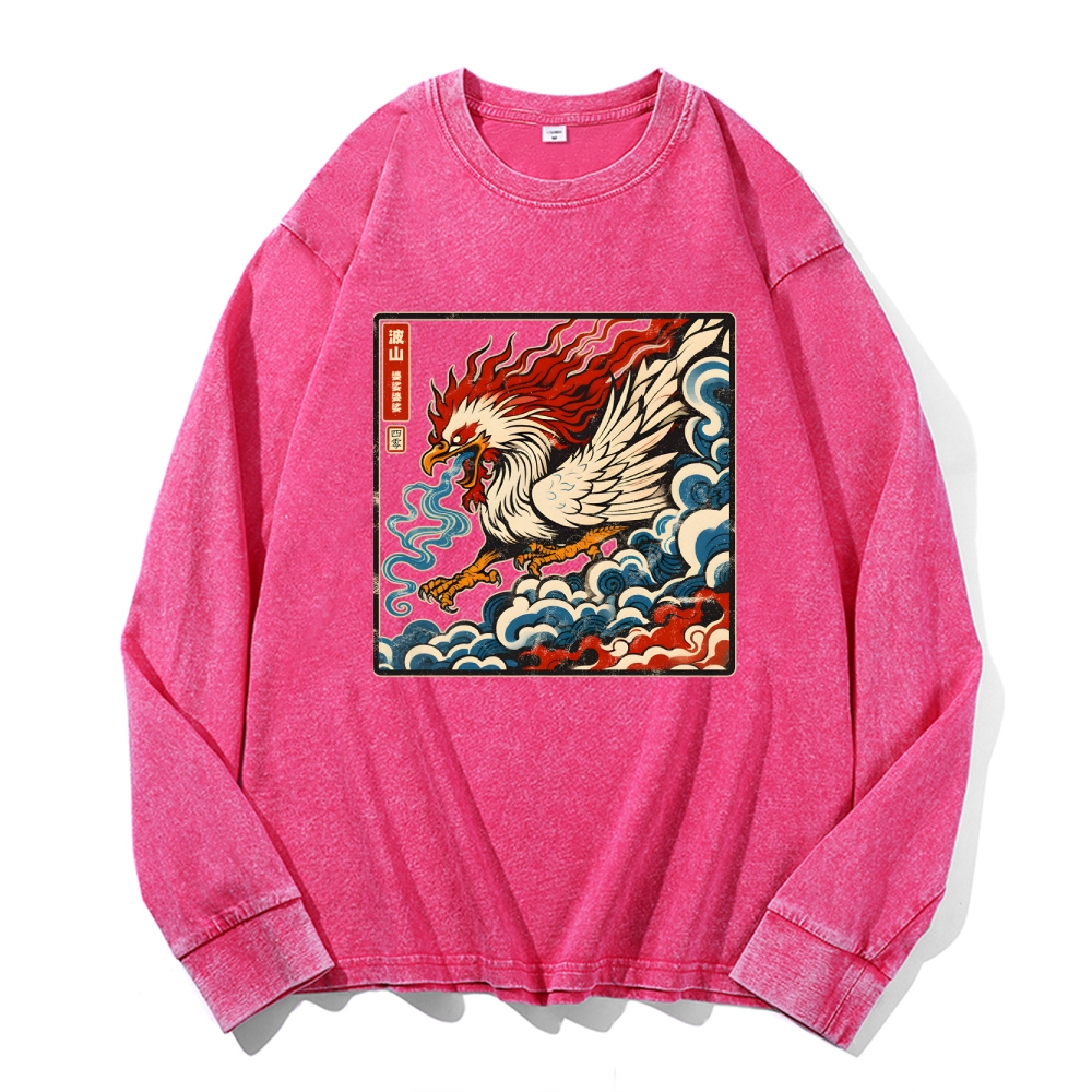 Basan Vintage Cotton Wash Crewneck Long-Sleeve T-Shirt