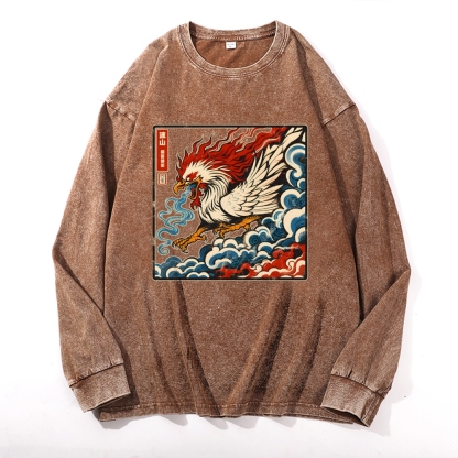 Basan Vintage Cotton Wash Crewneck Long-Sleeve T-Shirt