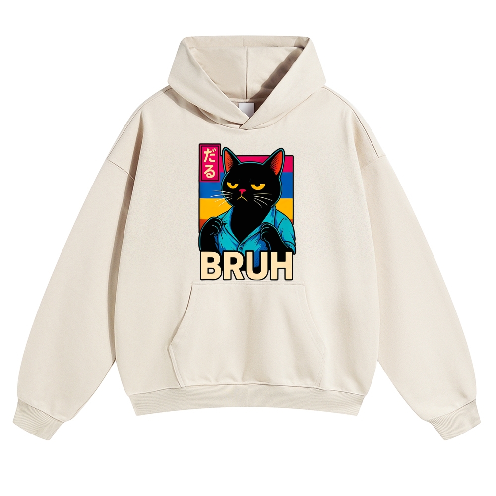 Cat Vintage Cotton Hoodie