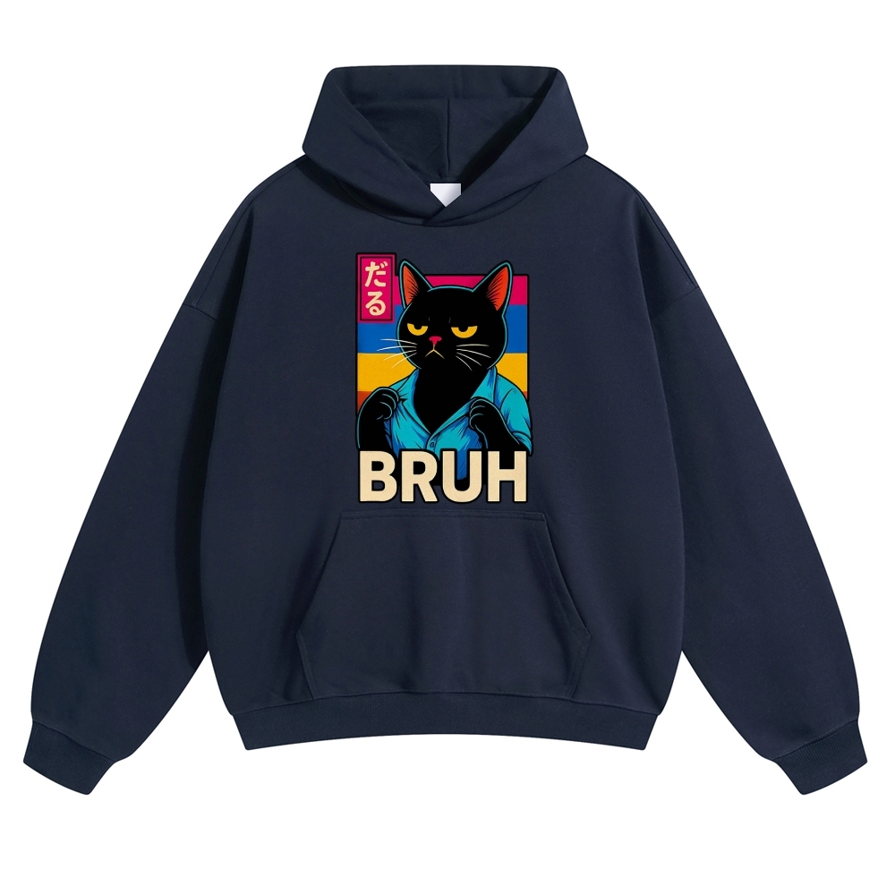 Cat Vintage Cotton Hoodie