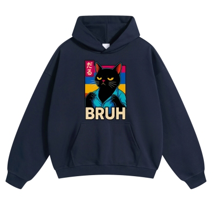 Cat Vintage Cotton Hoodie