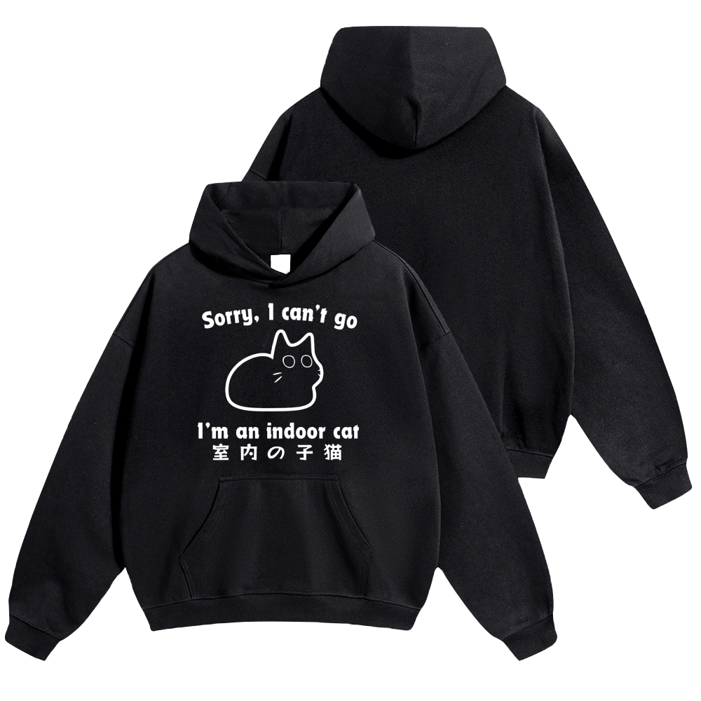 Cat Vintage Cotton Hoodie
