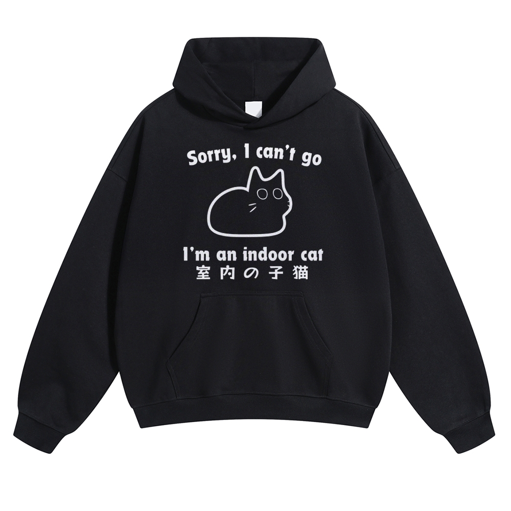 Cat Vintage Cotton Hoodie