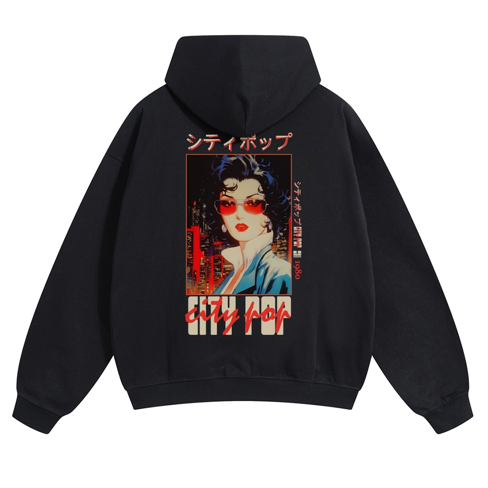 Pop City Vintage Cotton Hoodie