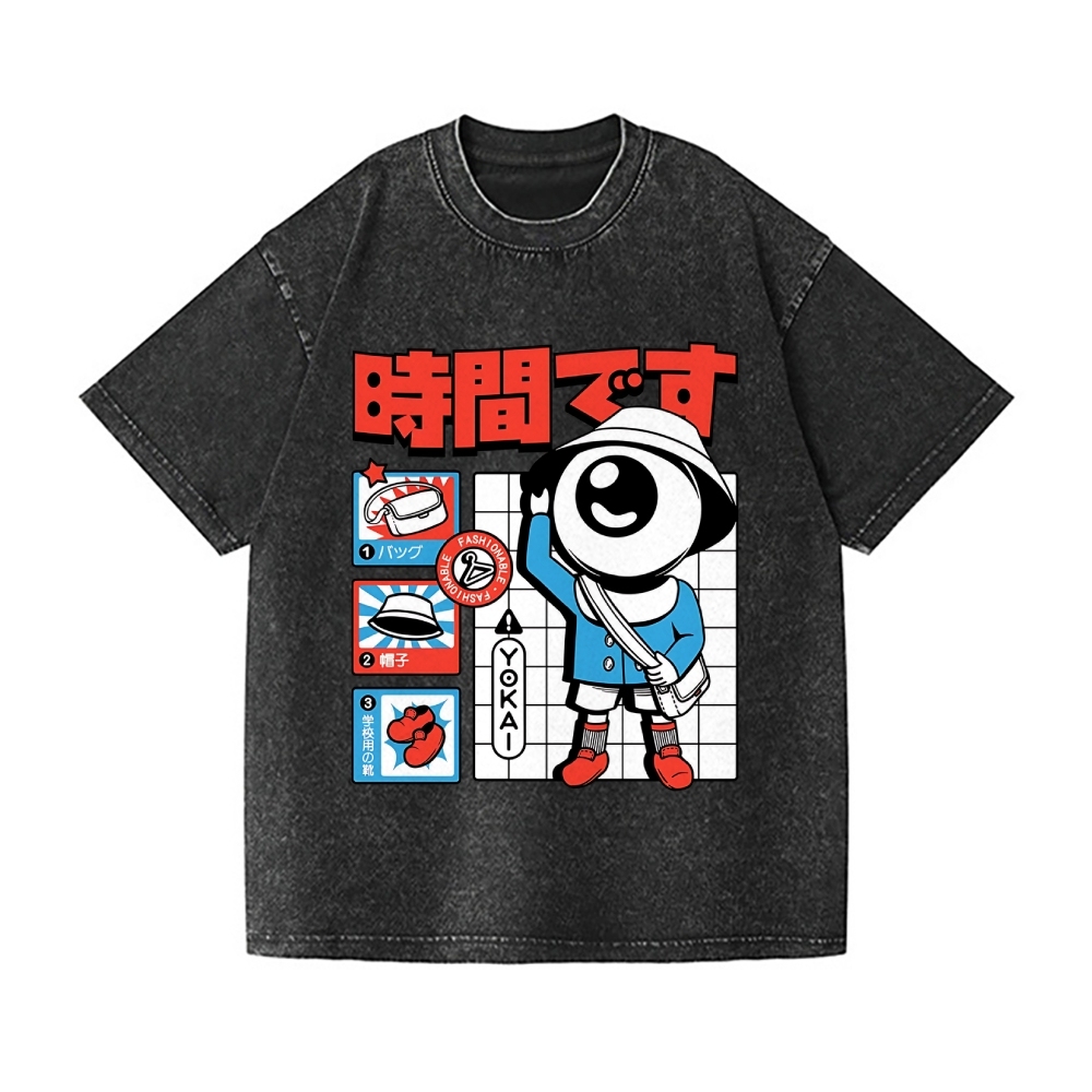 Vintage Wash Japanese Design T-Shirt