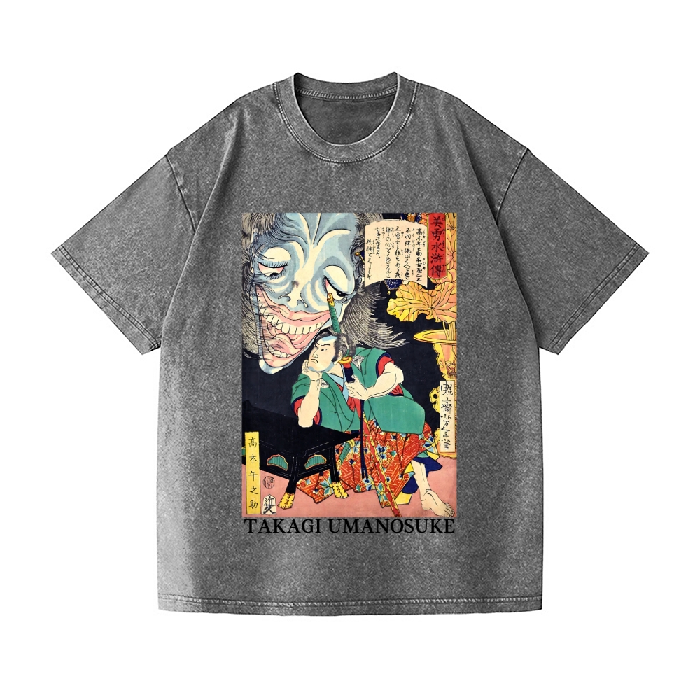 Tsukioka Yoshitoshi Vintage Wash Japanese Design T-Shirt – Japan-tiger