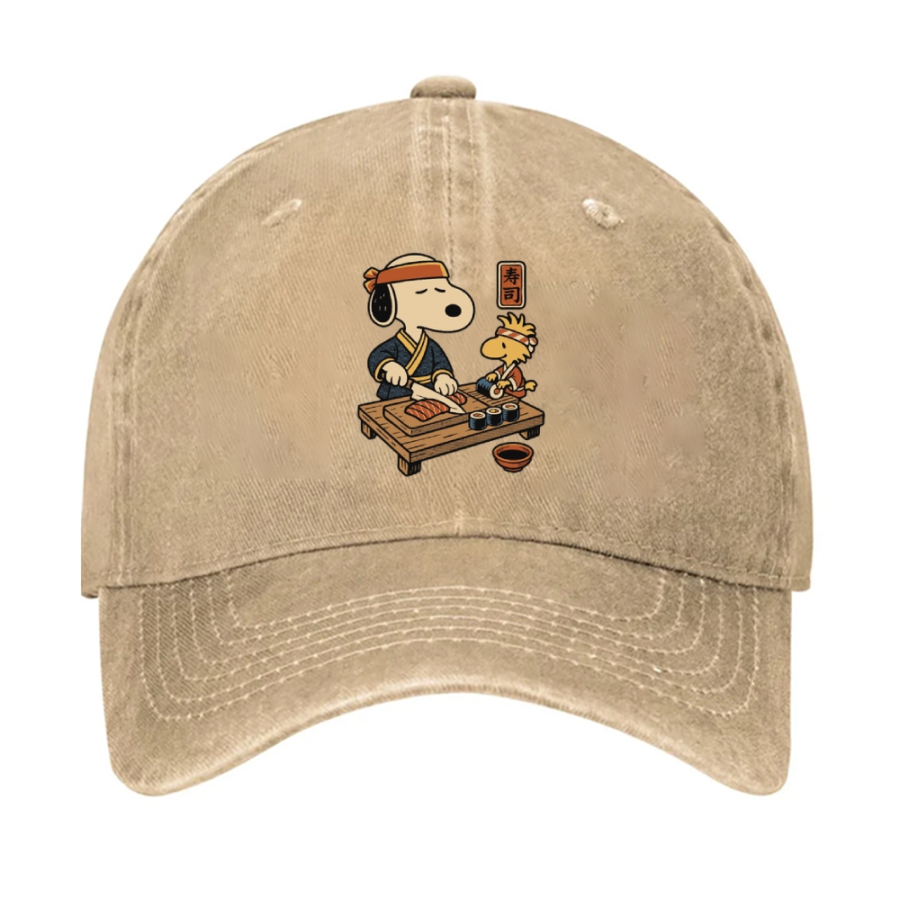 Sushi Peanuts Dog Vintage Cotton Cap