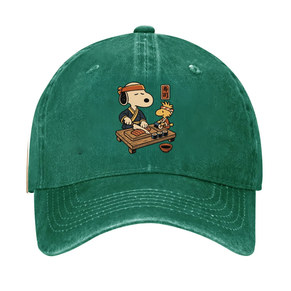 Sushi Peanuts Dog Vintage Cotton Cap