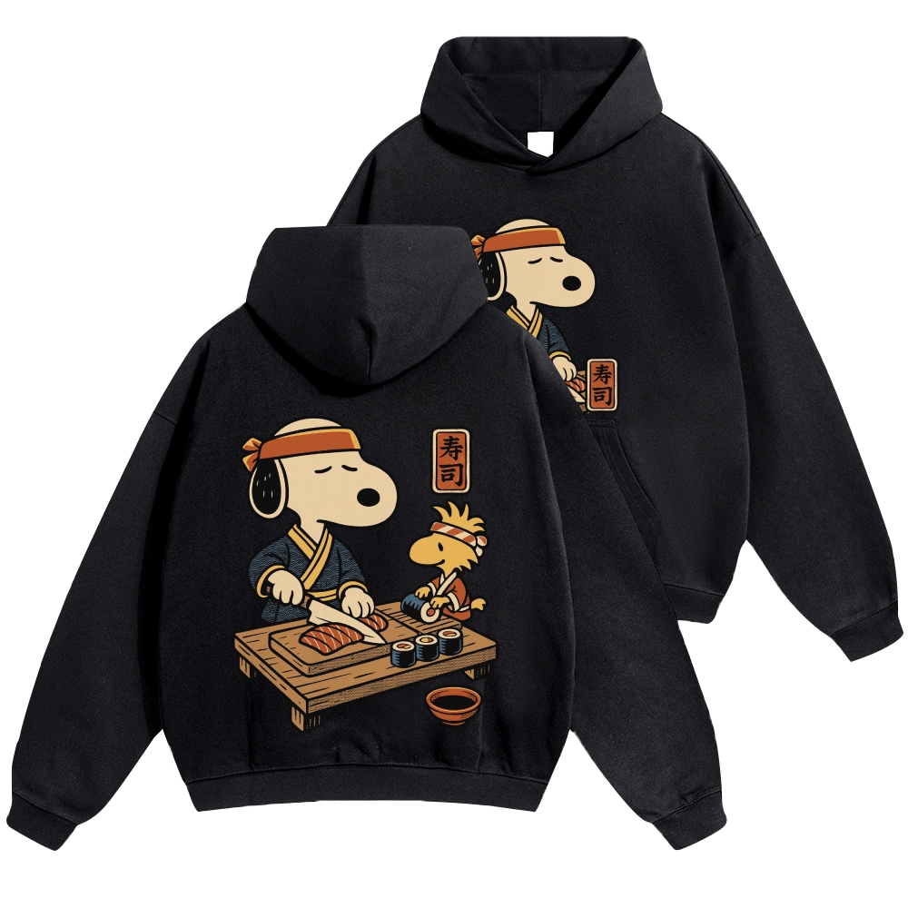 Sushi Peanuts Dog Vintage Cotton Hoodie