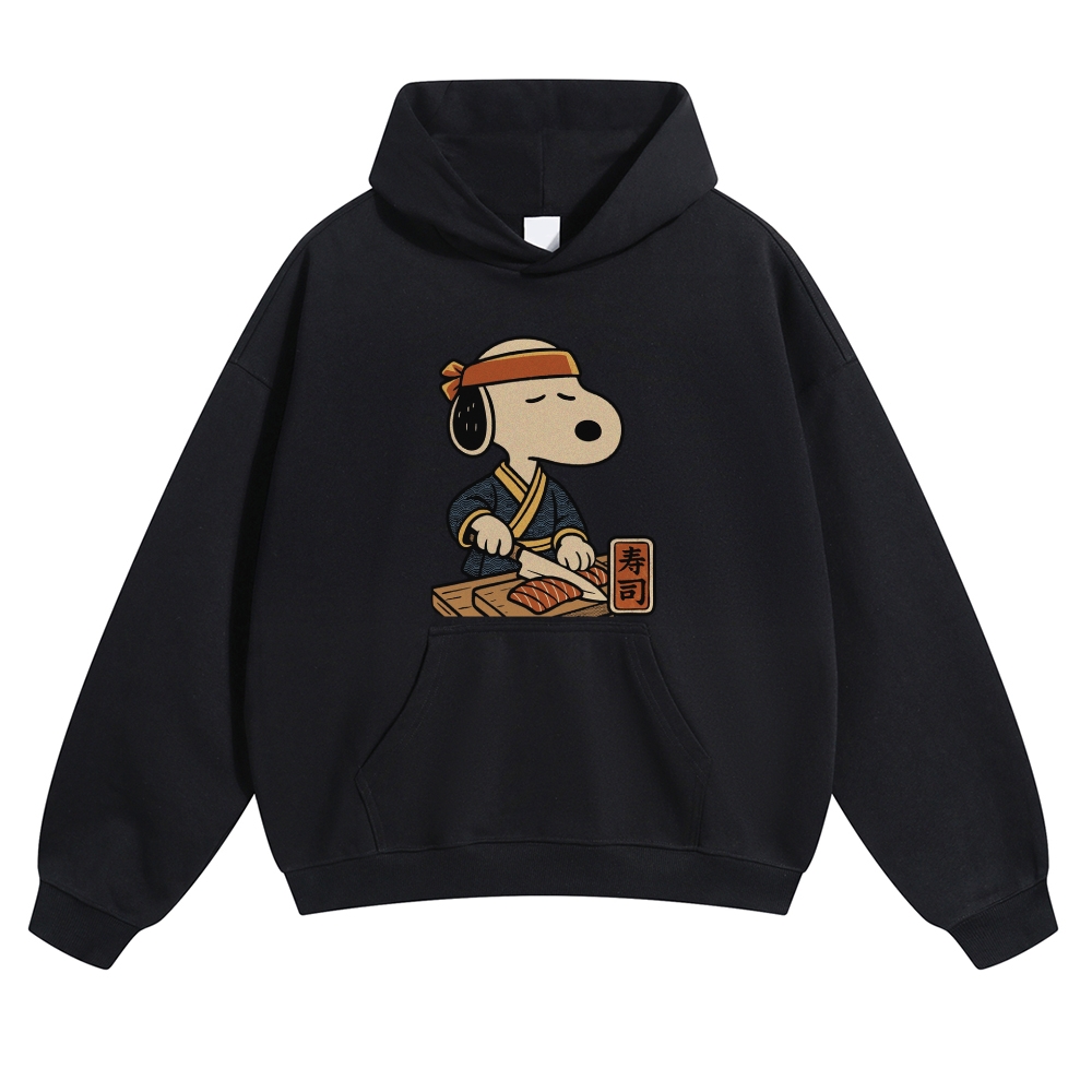 Sushi Peanuts Dog Vintage Cotton Hoodie