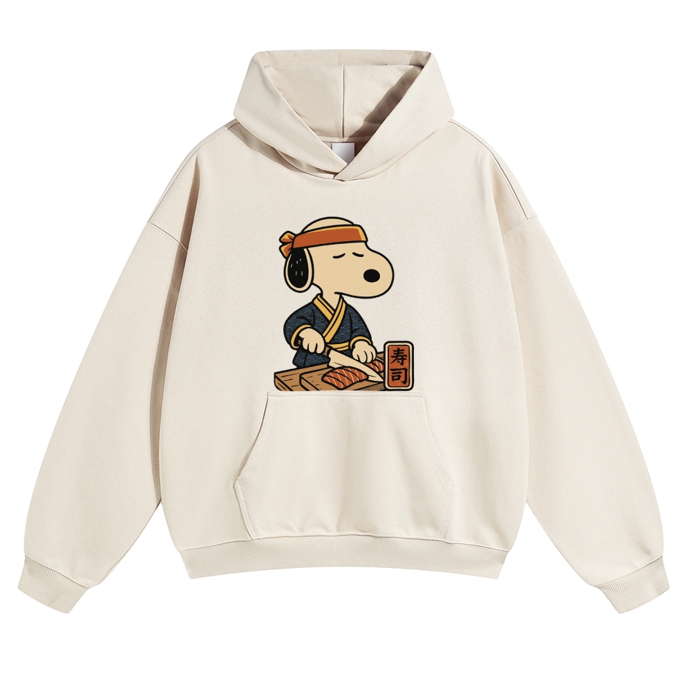 Sushi Peanuts Dog Vintage Cotton Hoodie