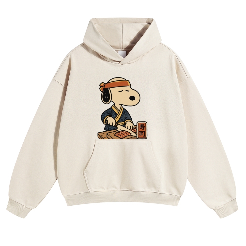 Sushi Peanuts Dog Vintage Cotton Hoodie