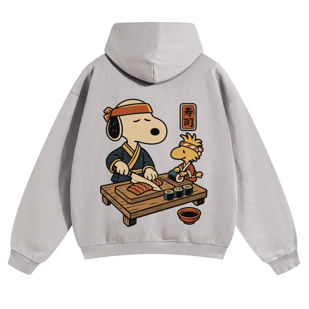 Sushi Peanuts Dog Vintage Cotton Hoodie