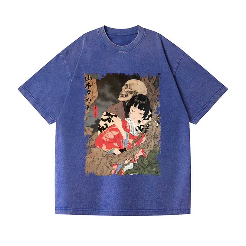 トップス custom culture skull cut&so archive Skull Vintage Wash Japanese Design T-Shirt – Japan-tiger