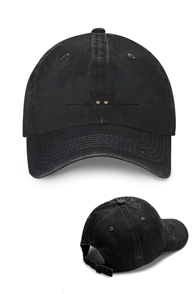 Black Cat Vintage Cotton Cap