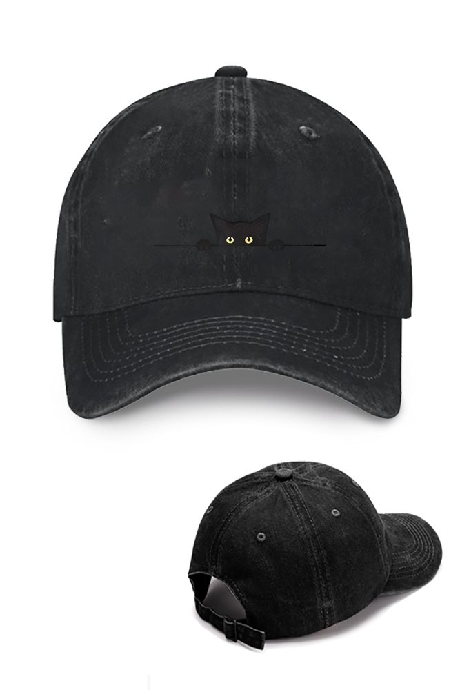 Black Cat Vintage Cotton Cap