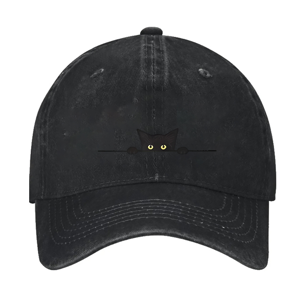 Black Cat Vintage Cotton Cap