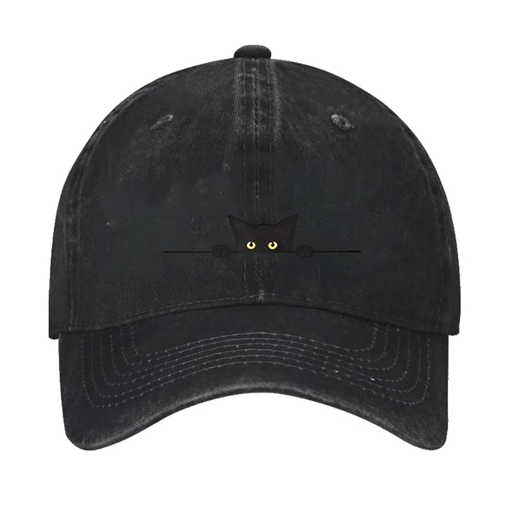 Black Cat Vintage Cotton Cap