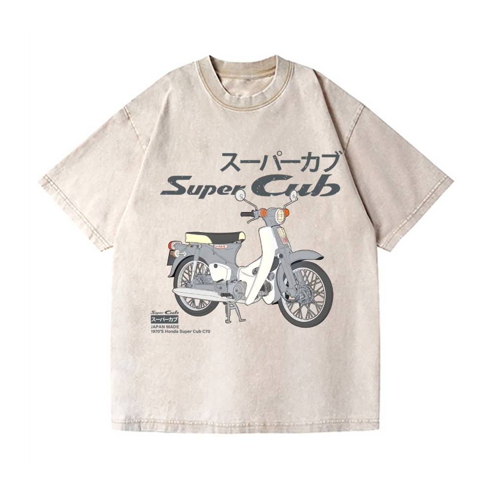 Honda Super Cub C70 Vintage Wash Japanese Design T-Shirt