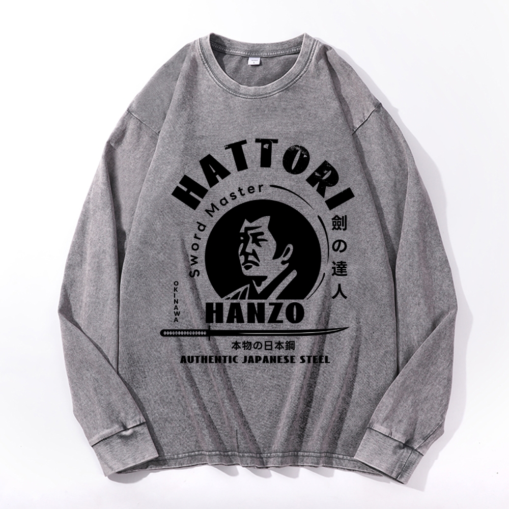 Okinawa Hattori Hanzo Vintage Cotton Wash Crewneck Sweatshirt