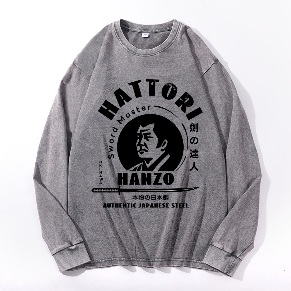 Okinawa Hattori Hanzo Vintage Cotton Wash Crewneck Sweatshirt