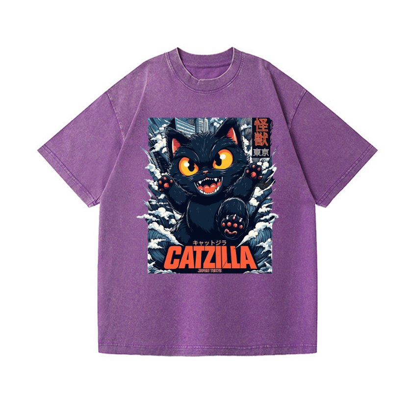 Catzilla Vintage Wash Japanese Design T-Shirt