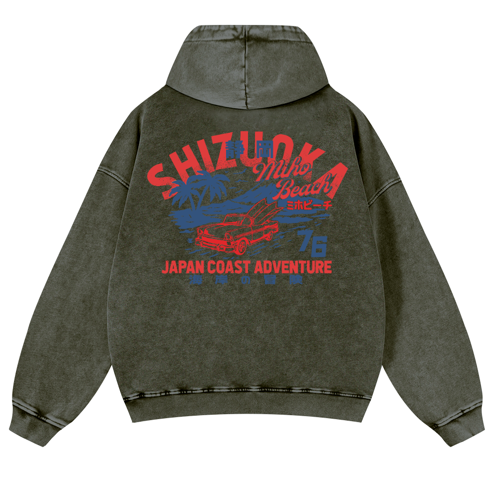 Shizuoka Vintage Washed Cotton Back Art Hoodie