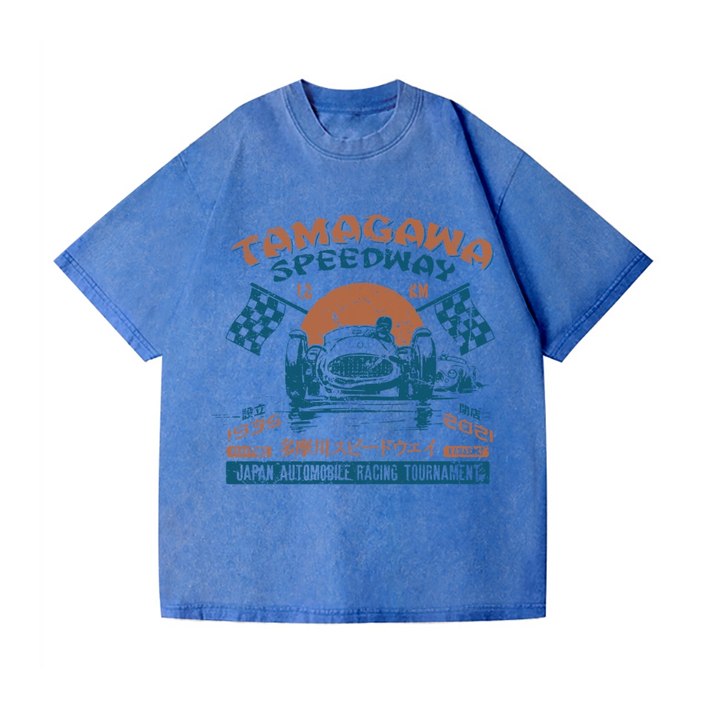 Tamagawa Speedway Vintage Wash Japanese Design T-Shirt