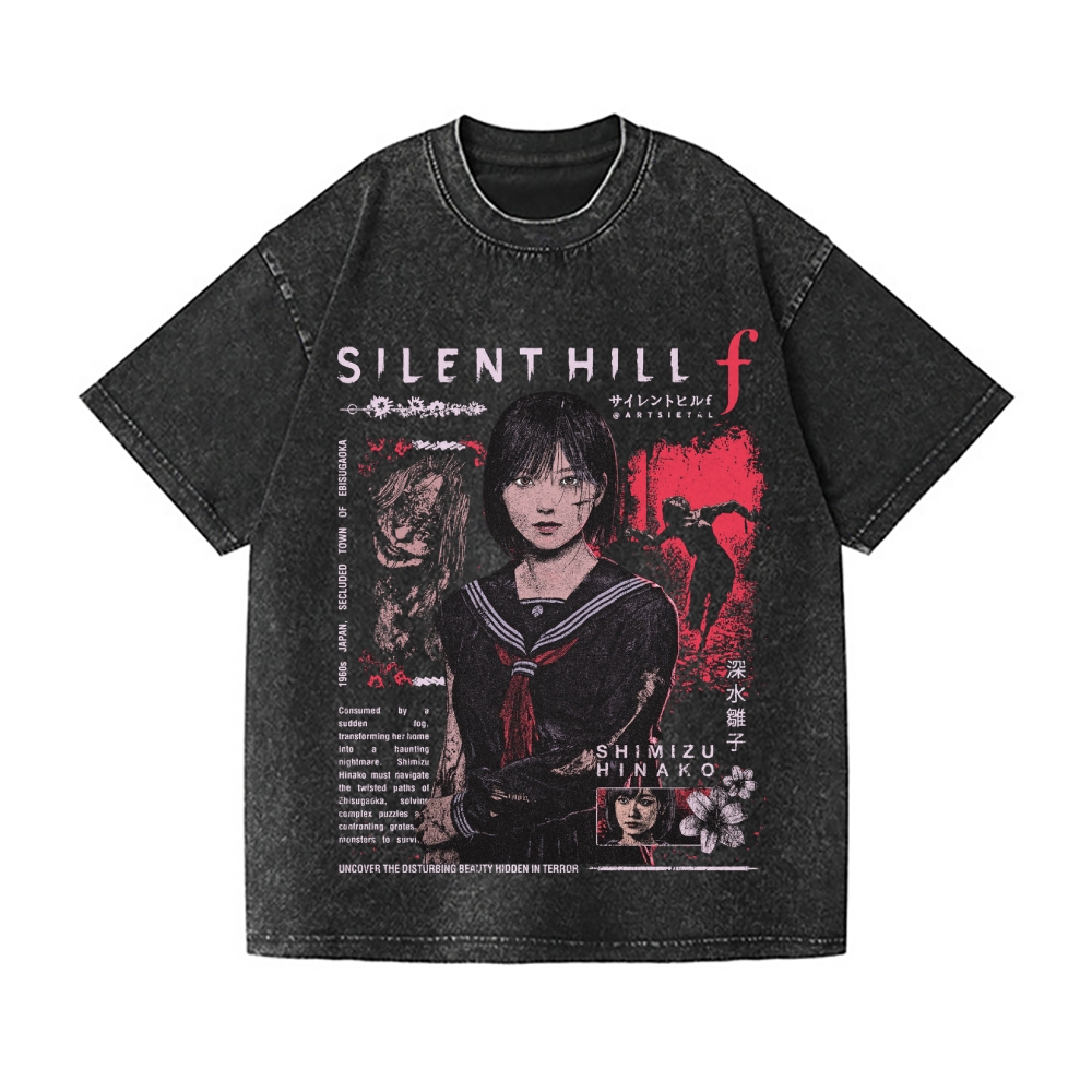 Silent Hill Vintage Wash Japanese Design T-Shirt