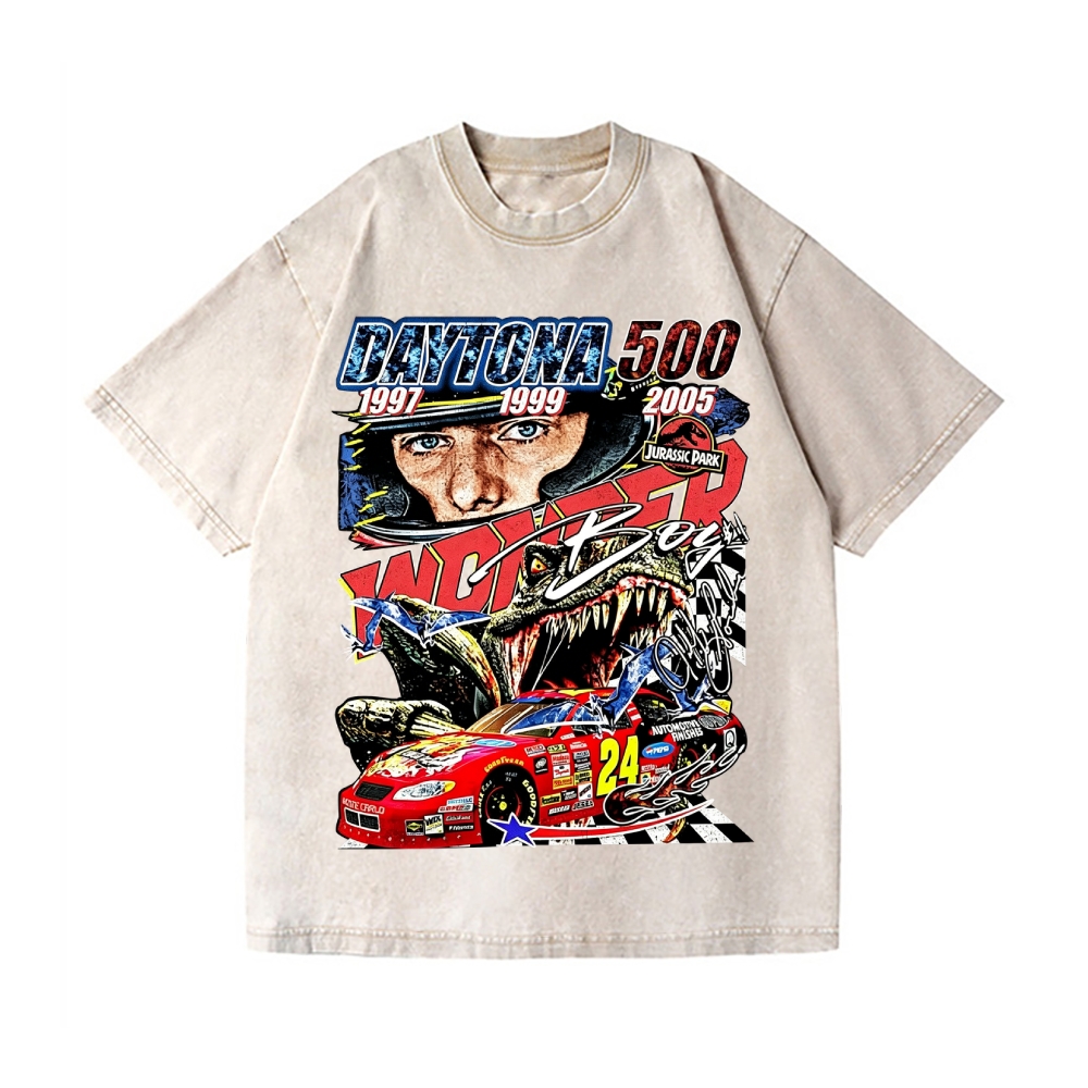 1997 NASCAR Jeff Gordon Jurassic Park Vintage Wash Japanese Design T-Shirt