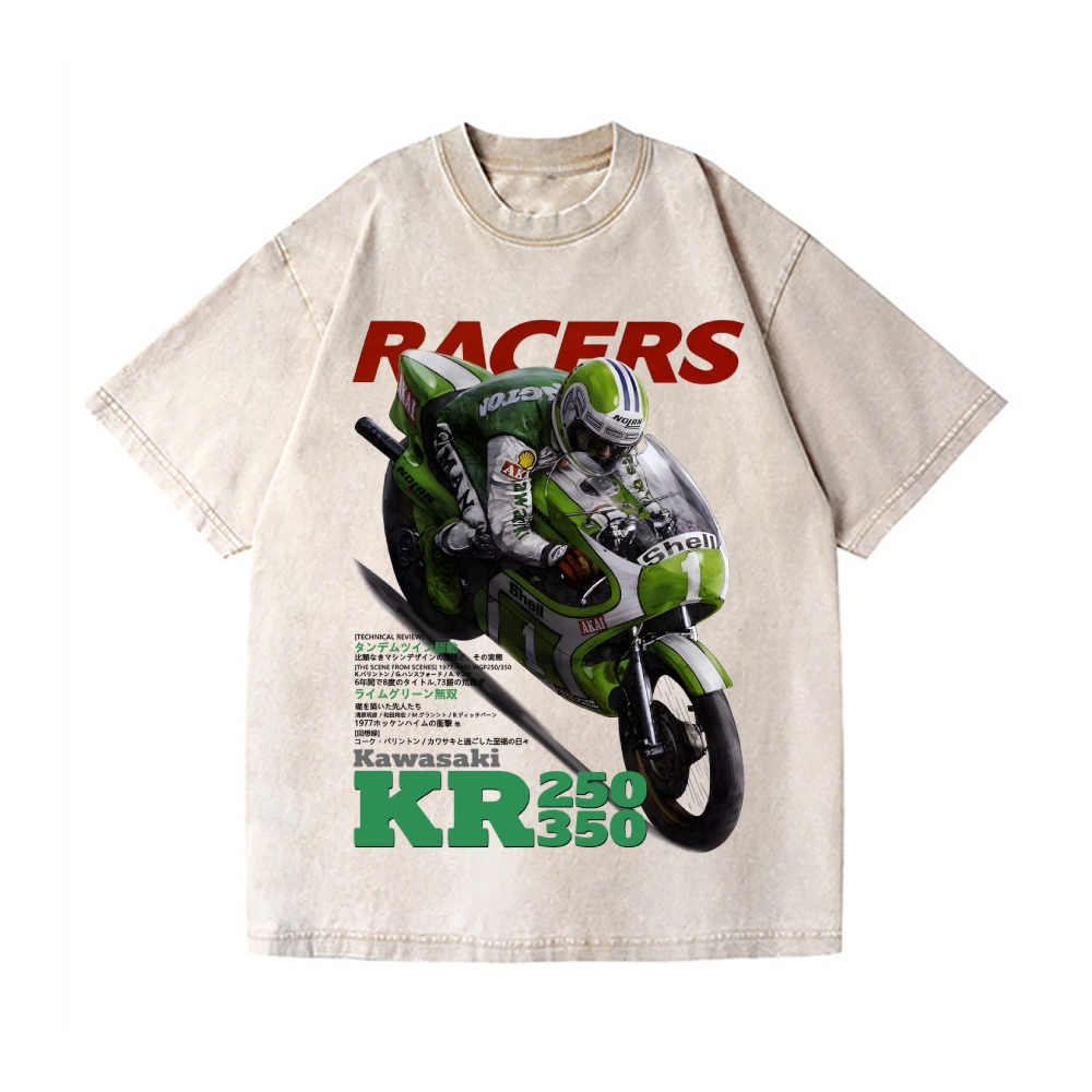 Racers Kawasaki KR250/350 Kork Ballington Vintage Wash Japanese Design T-Shirt