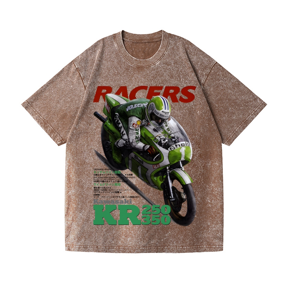 Racers Kawasaki KR250/350 Kork Ballington Vintage Wash Japanese Design T-Shirt