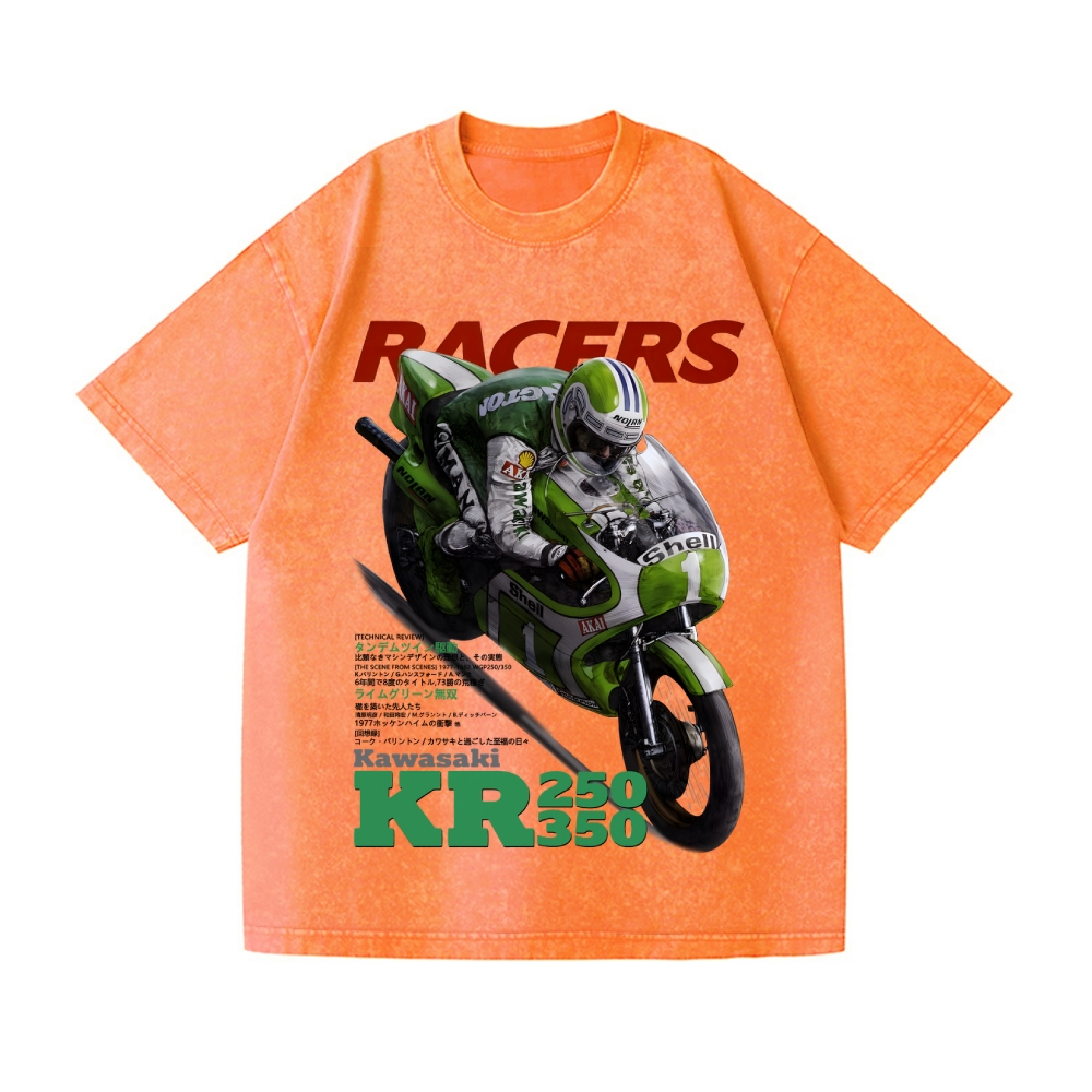 Racers Kawasaki KR250/350 Kork Ballington Vintage Wash Japanese Design T-Shirt
