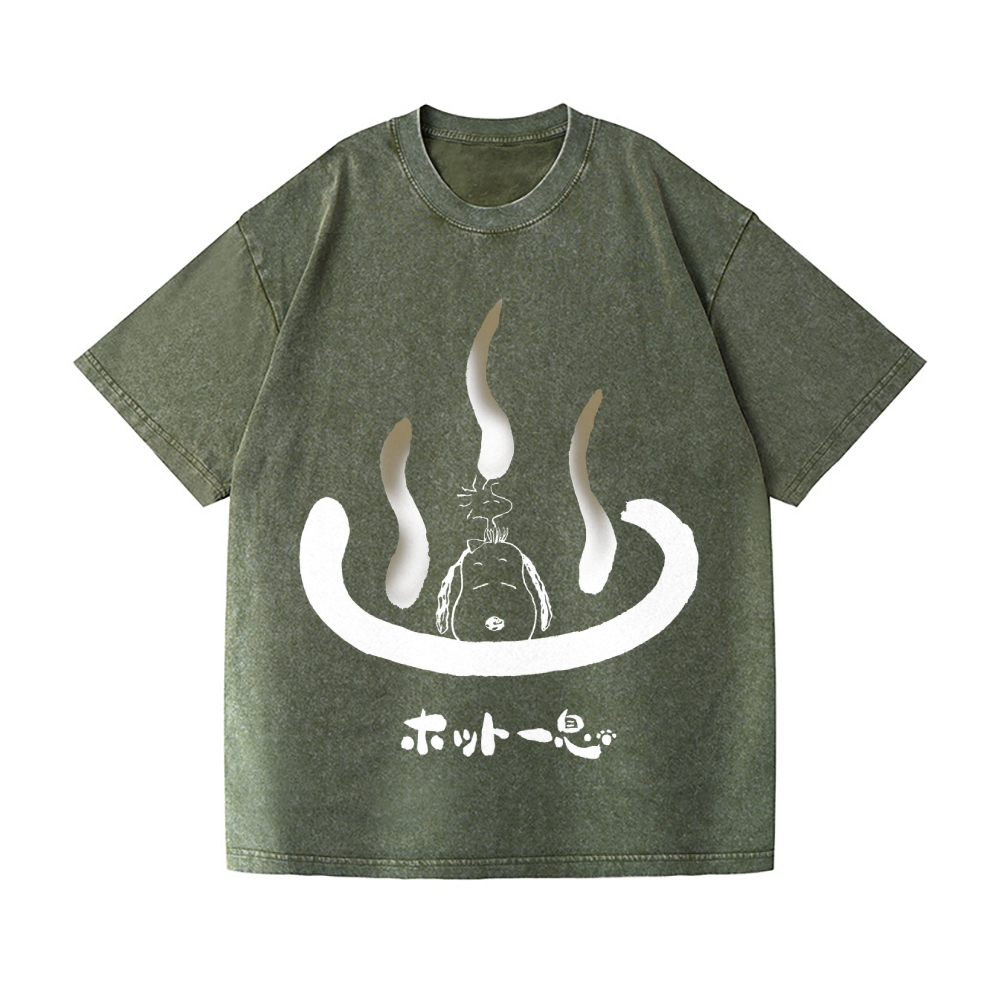 Peanuts Dog Vintage Wash Japanese Design T-Shirt