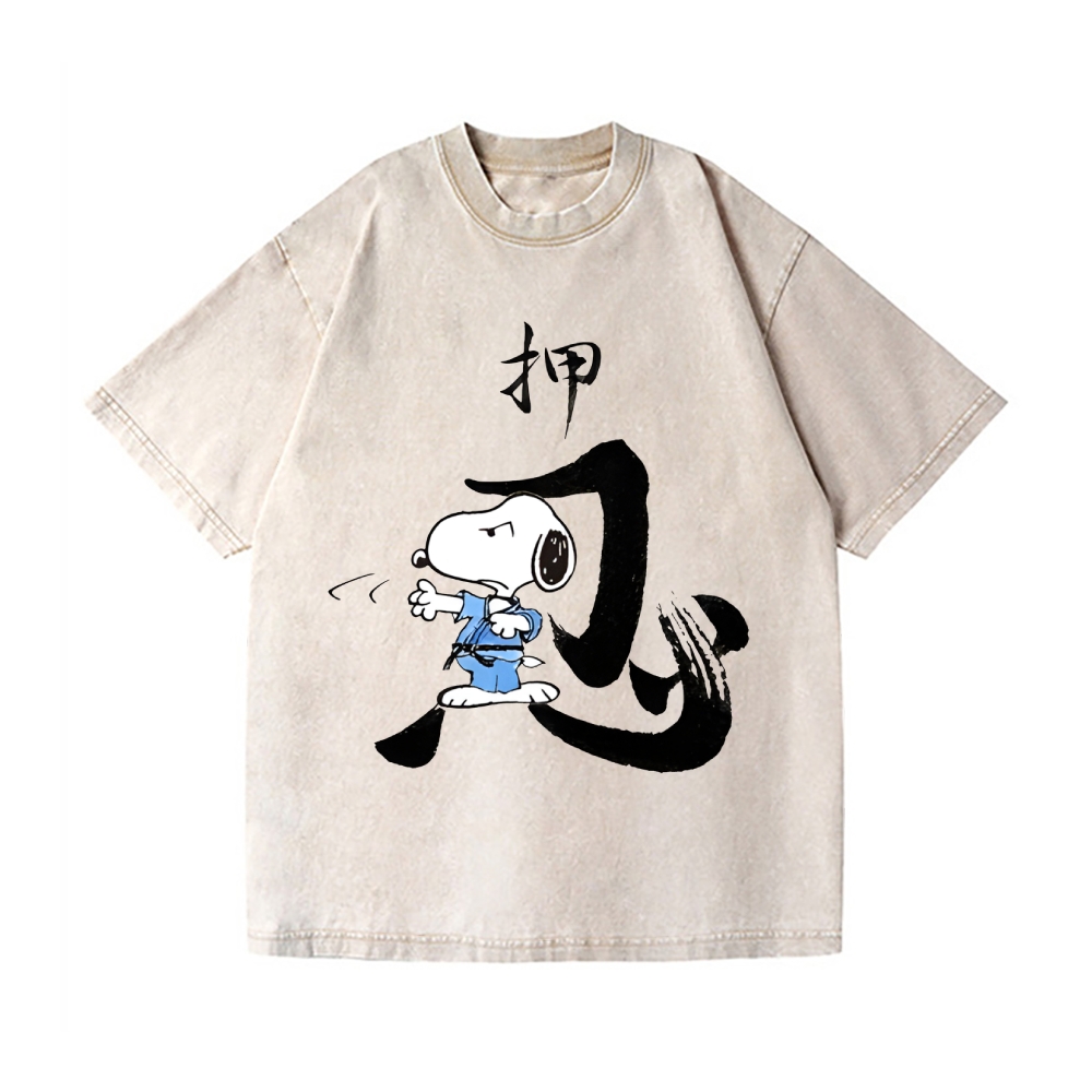 Peanuts Dog Vintage Wash Japanese Design T-Shirt