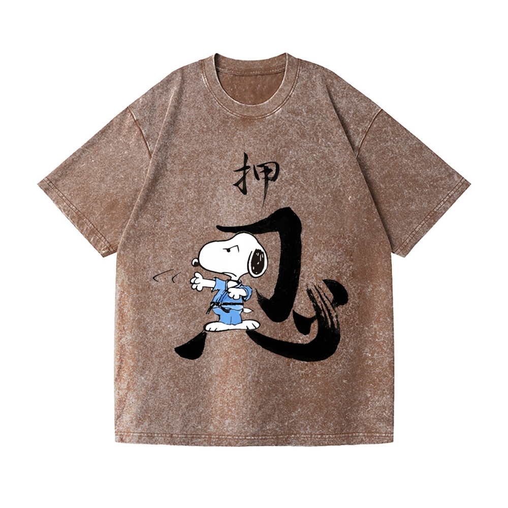 Peanuts Dog Vintage Wash Japanese Design T-Shirt