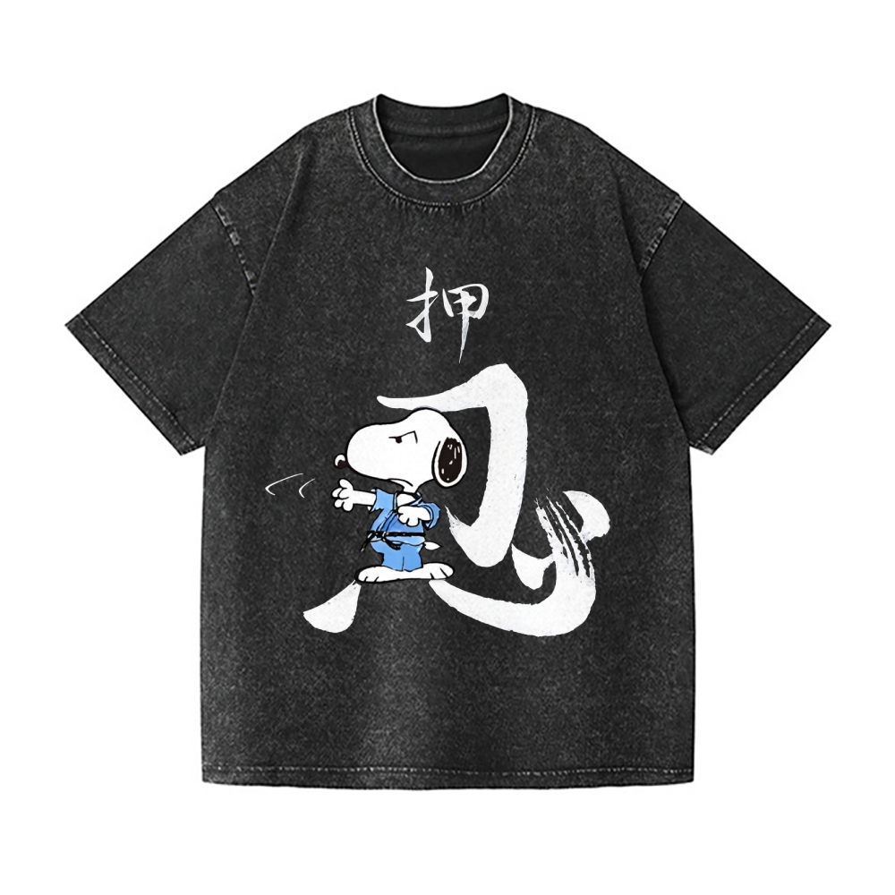 Peanuts Dog Vintage Wash Japanese Design T-Shirt