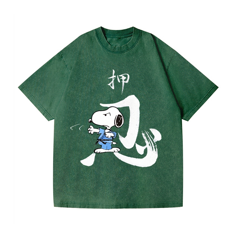 Peanuts Dog Vintage Wash Japanese Design T-Shirt