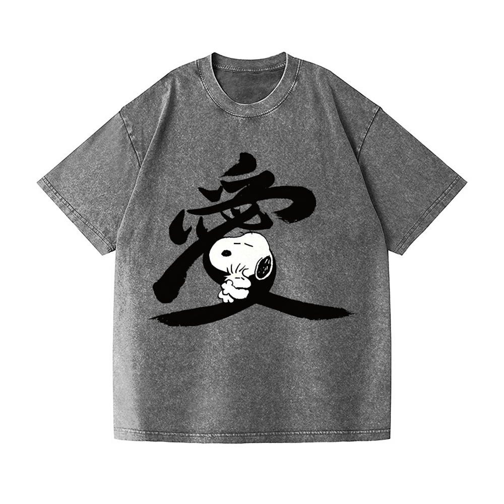 Peanuts Dog Vintage Wash Japanese Design T-Shirt 2605001815