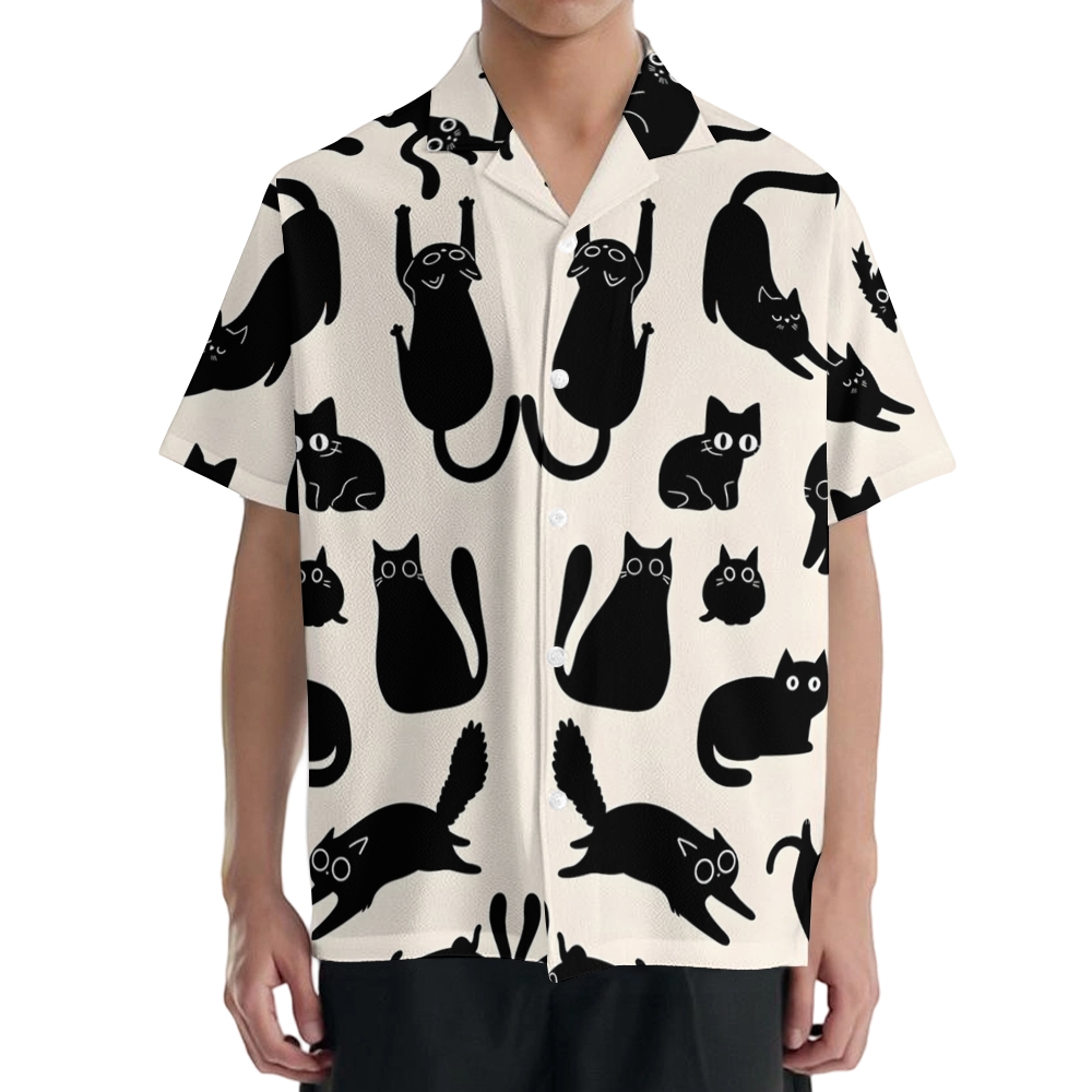 Black Wave Japanese Style Camp Shirt