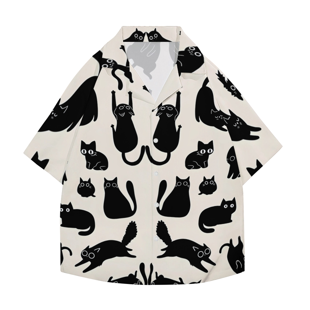 Black Wave Japanese Style Camp Shirt
