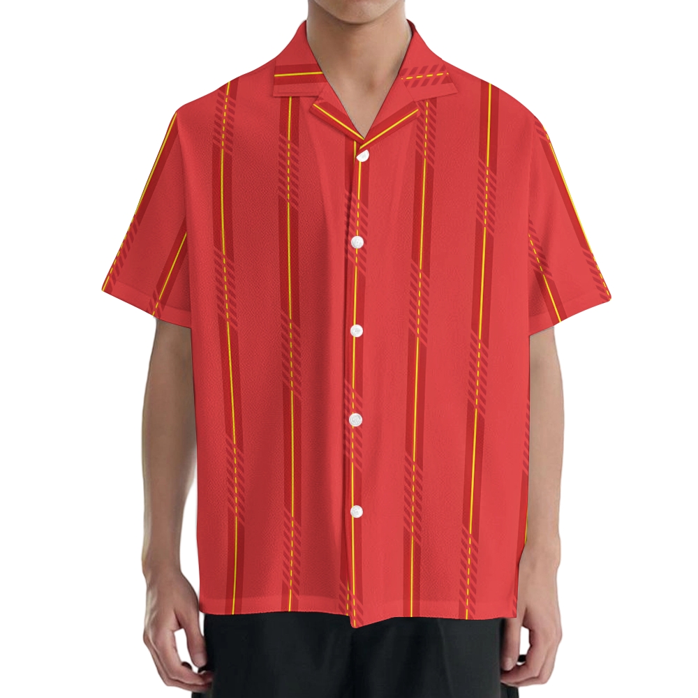 Spain Soccer Stripe Japanese Style Camp Shirt