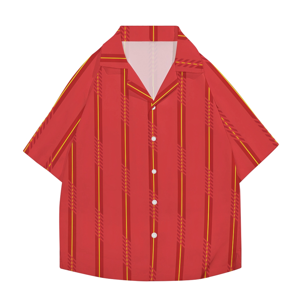 Spain Soccer Stripe Japanese Style Camp Shirt