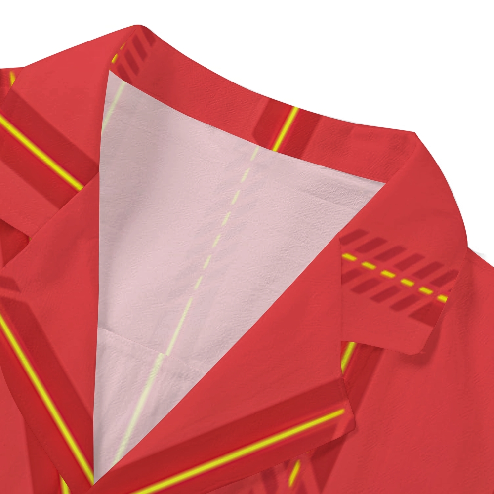 Spain Soccer Stripe Japanese Style Camp Shirt