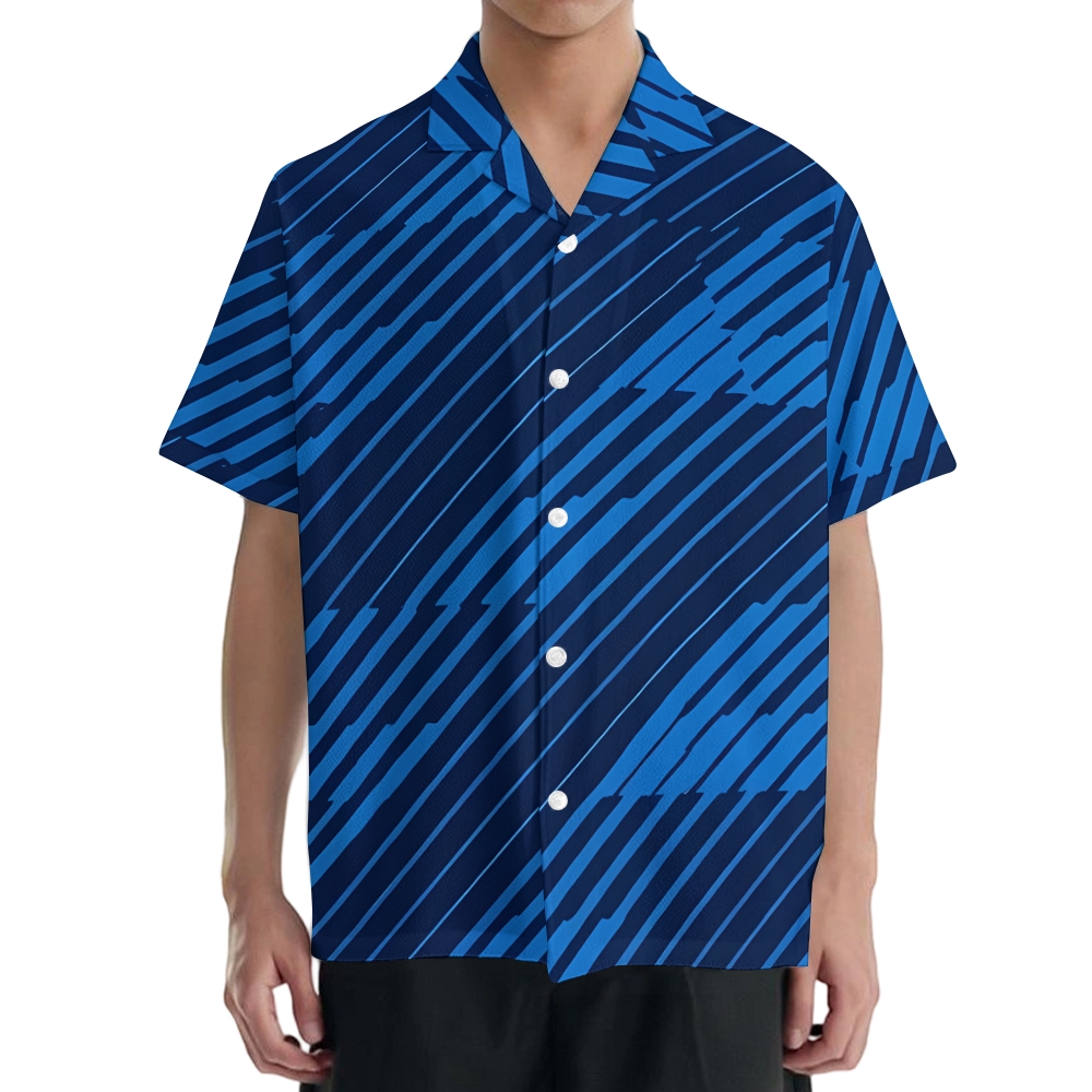 French Soccer Texture Japanese Style Camp Shirt
