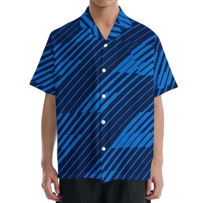 French Soccer Texture Japanese Style Camp Shirt
