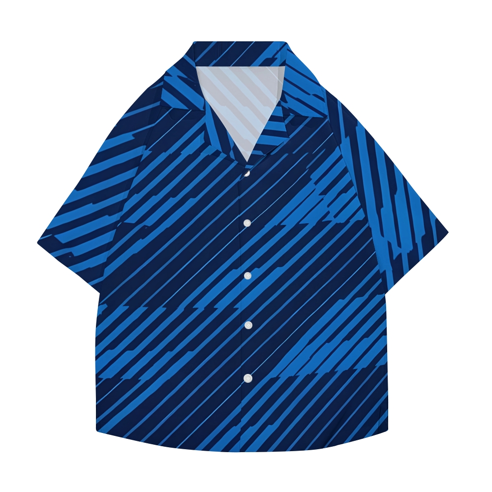 French Soccer Texture Japanese Style Camp Shirt