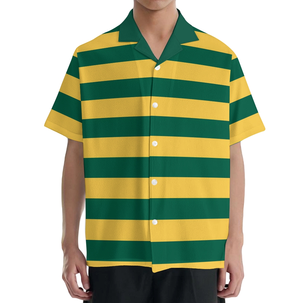 Brazil Soccer Stripe Japanese Style Camp Shirt