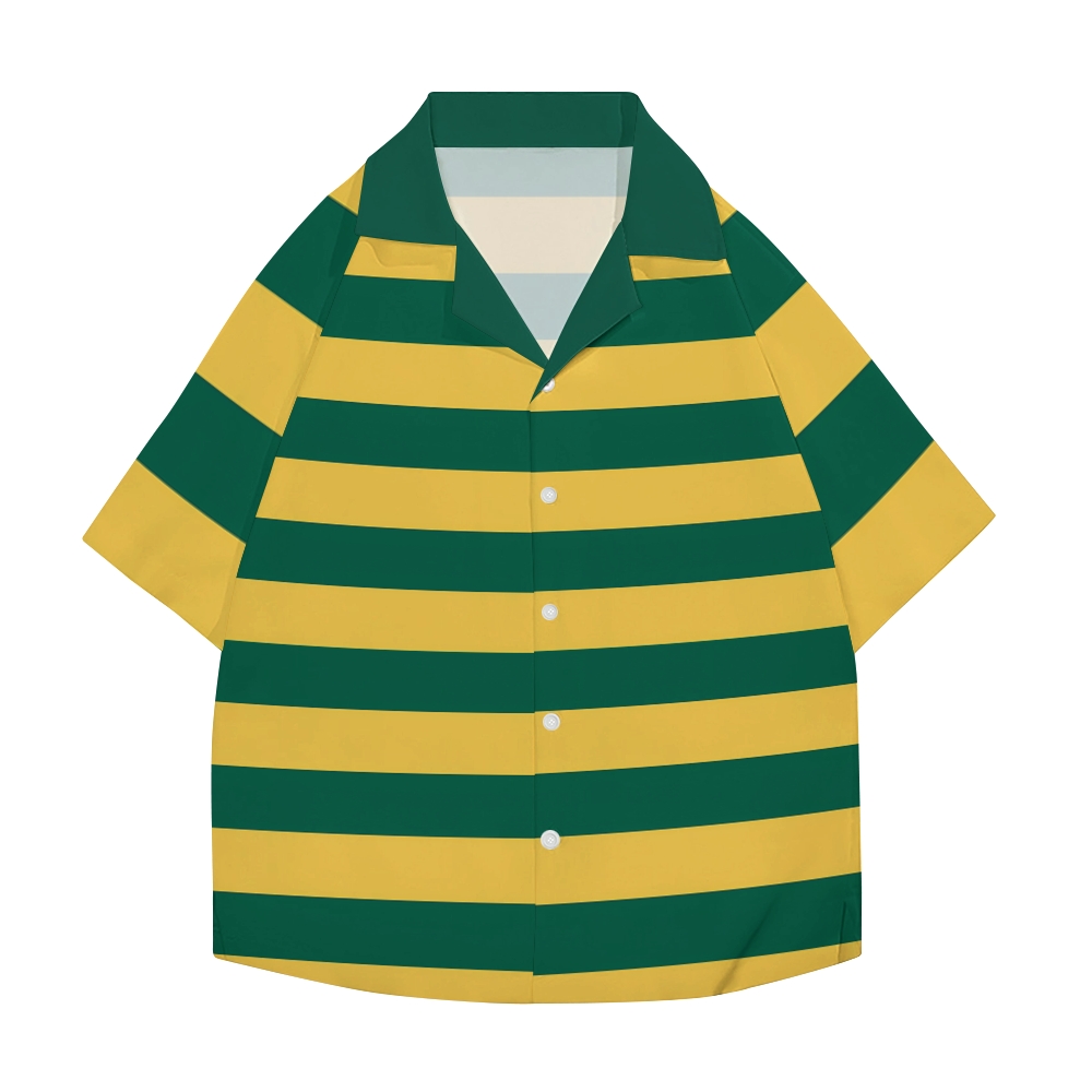 Brazil Soccer Stripe Japanese Style Camp Shirt