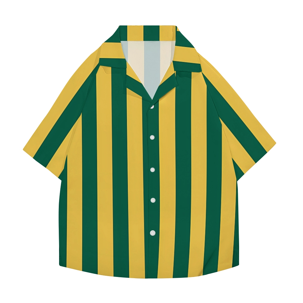 Brazil Soccer Stripe Japanese Style Camp Shirt